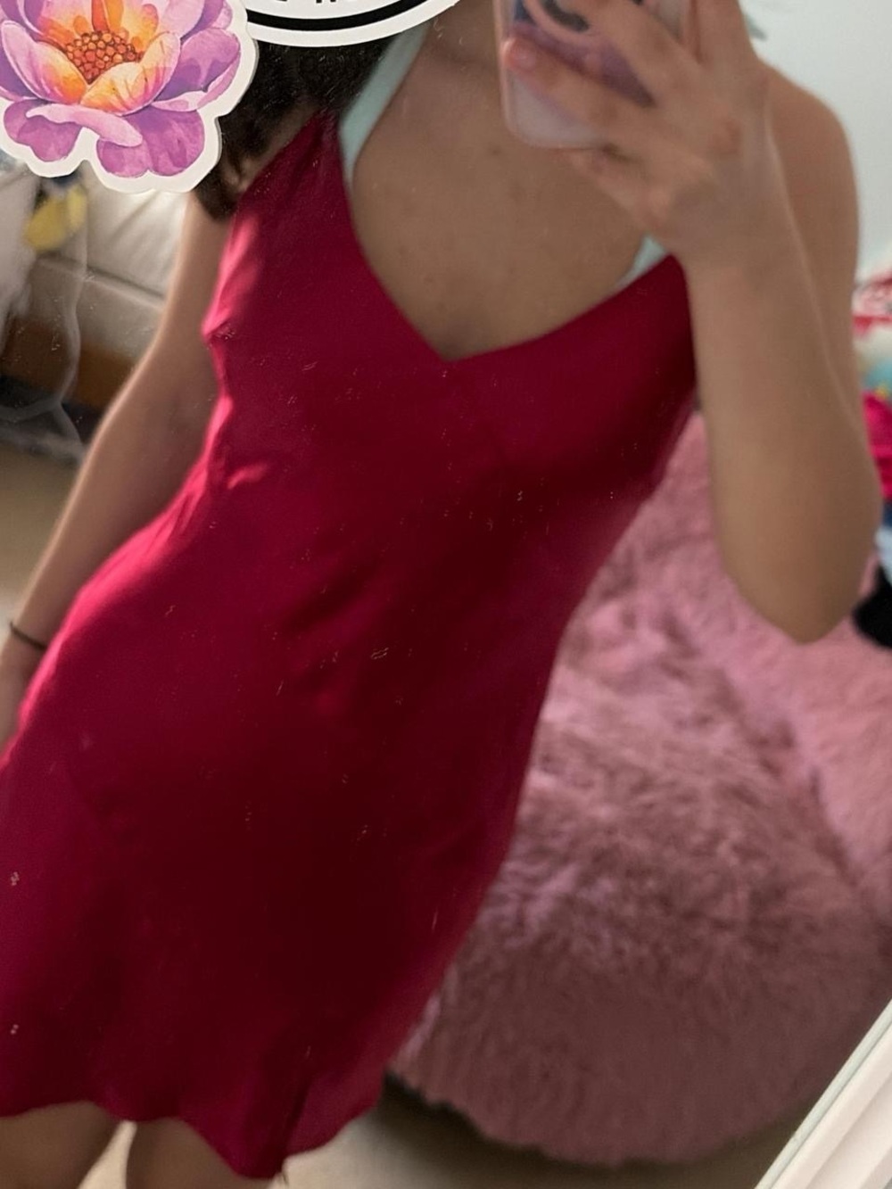 Women’s Midi Slip Dress in Deep Raspberry